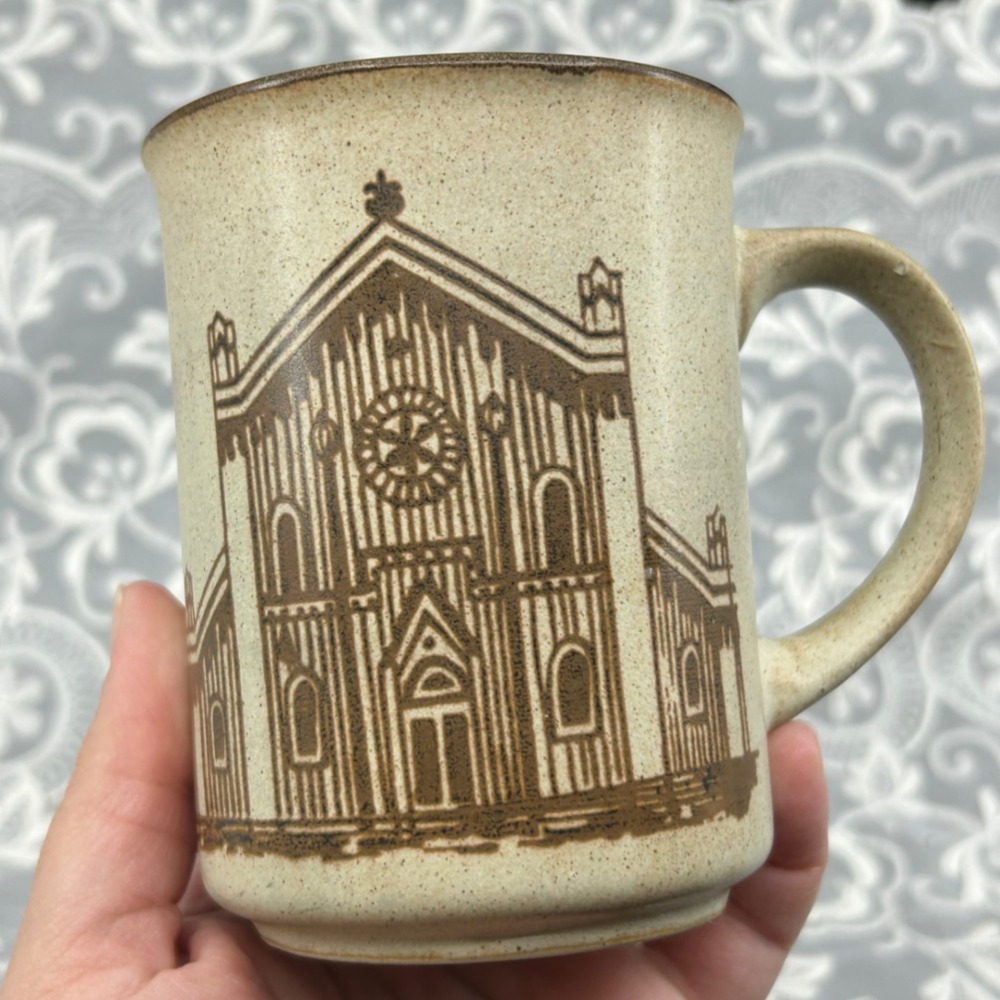 Vintage House Church Historical British Building Stoneware Coffee Mug